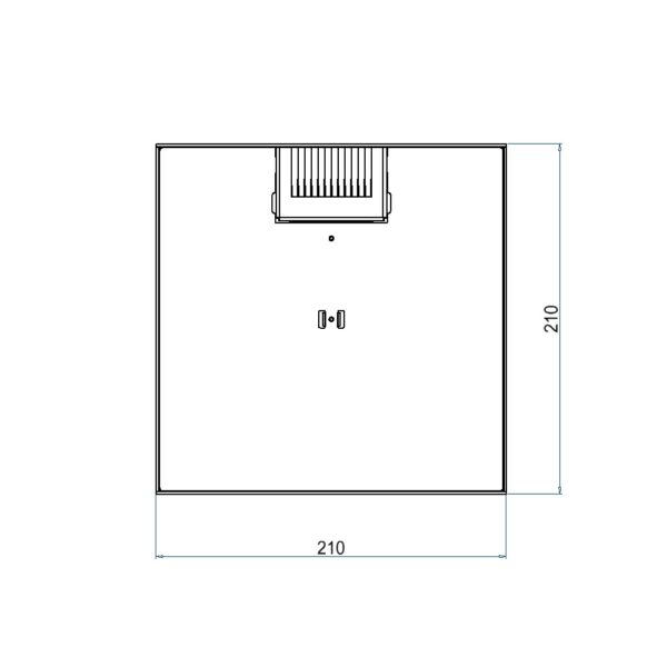 Produktbild UBD 217 052  -  Unterflur-Bodendose UBD 210 small inkl. Deckel, flach (SVZ), ohne Kante, 5mm Vertiefung und 1 Bürstenauslass